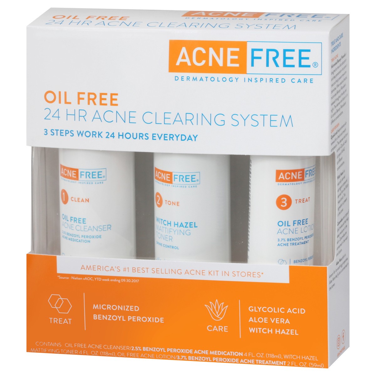 slide 11 of 13, AcneFree Oil Free 24 Hr Acne Clearing System Kit 3 1 kit, 3 ct
