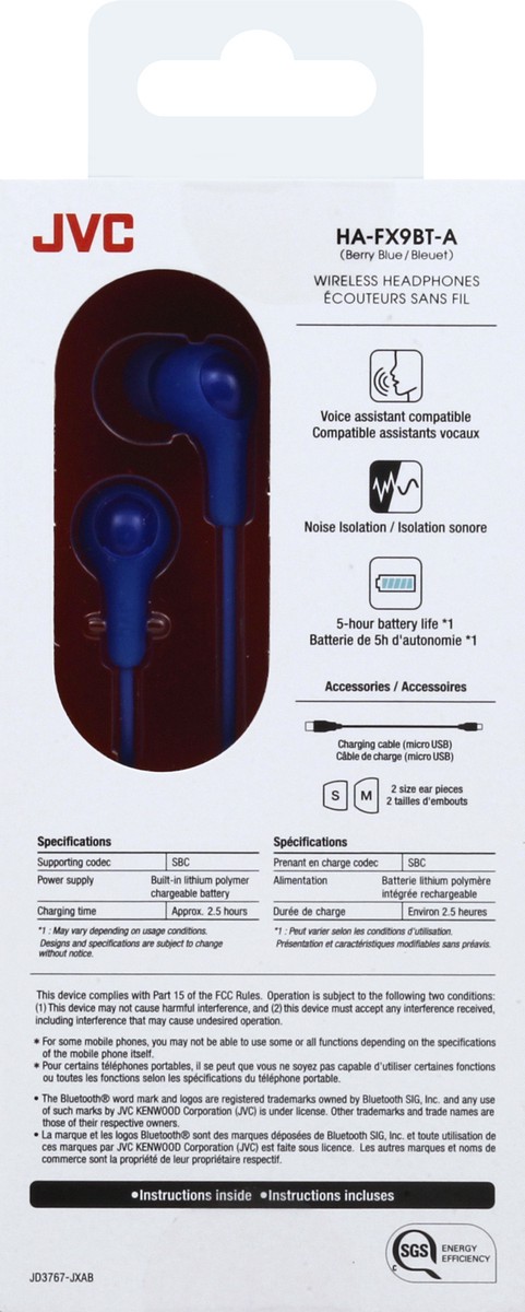 slide 3 of 11, JVC Gumy Wireless Berry Blue Wireless Headphones 1 ea, 1 ea