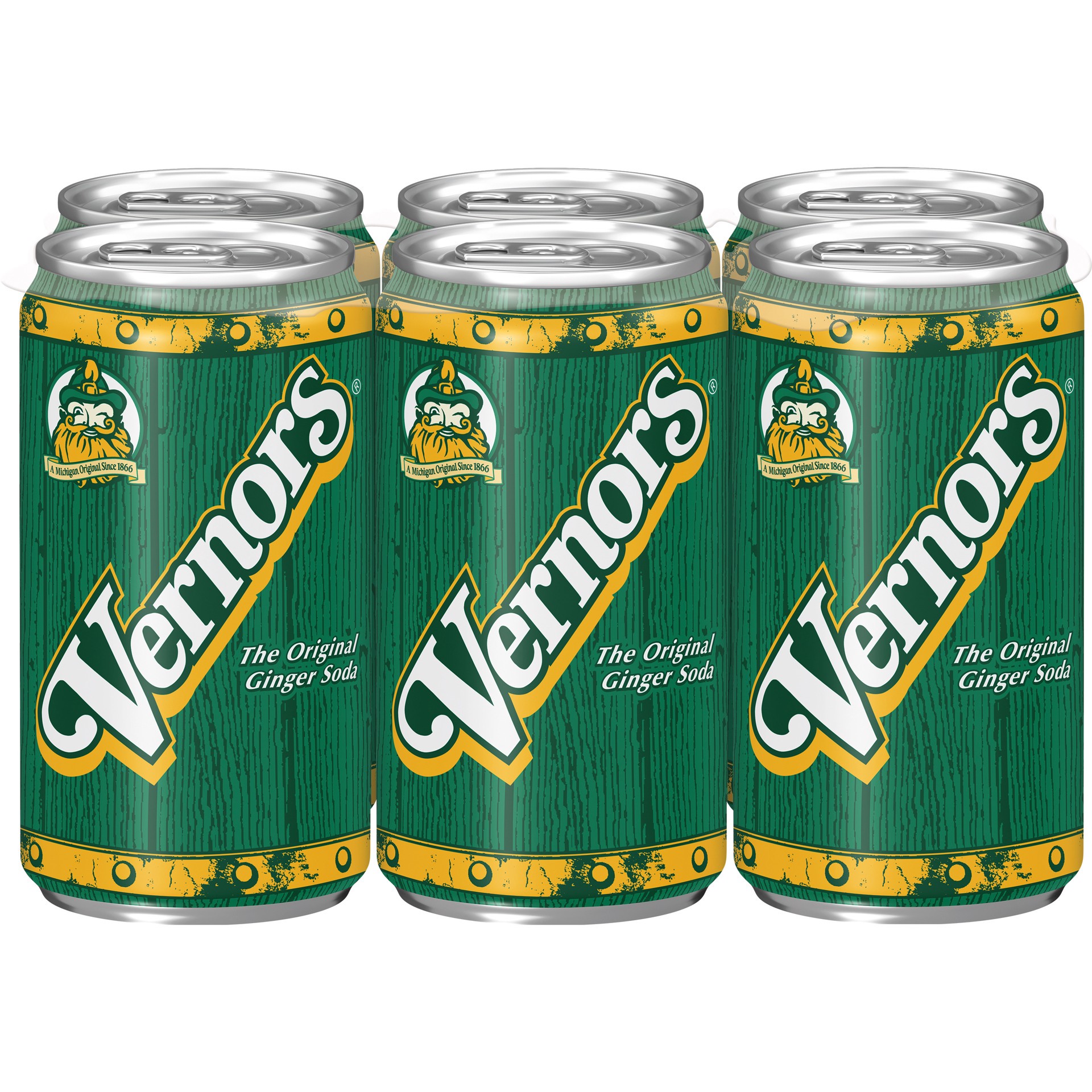 slide 2 of 5, Vernors Ginger Soda, 7.5 fl oz cans, 6 pack, 6 ct