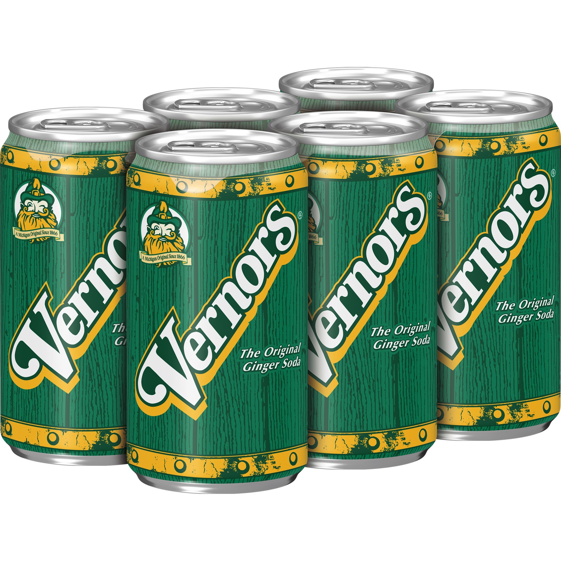 slide 3 of 5, Vernors Ginger Soda, 7.5 fl oz cans, 6 pack, 6 ct