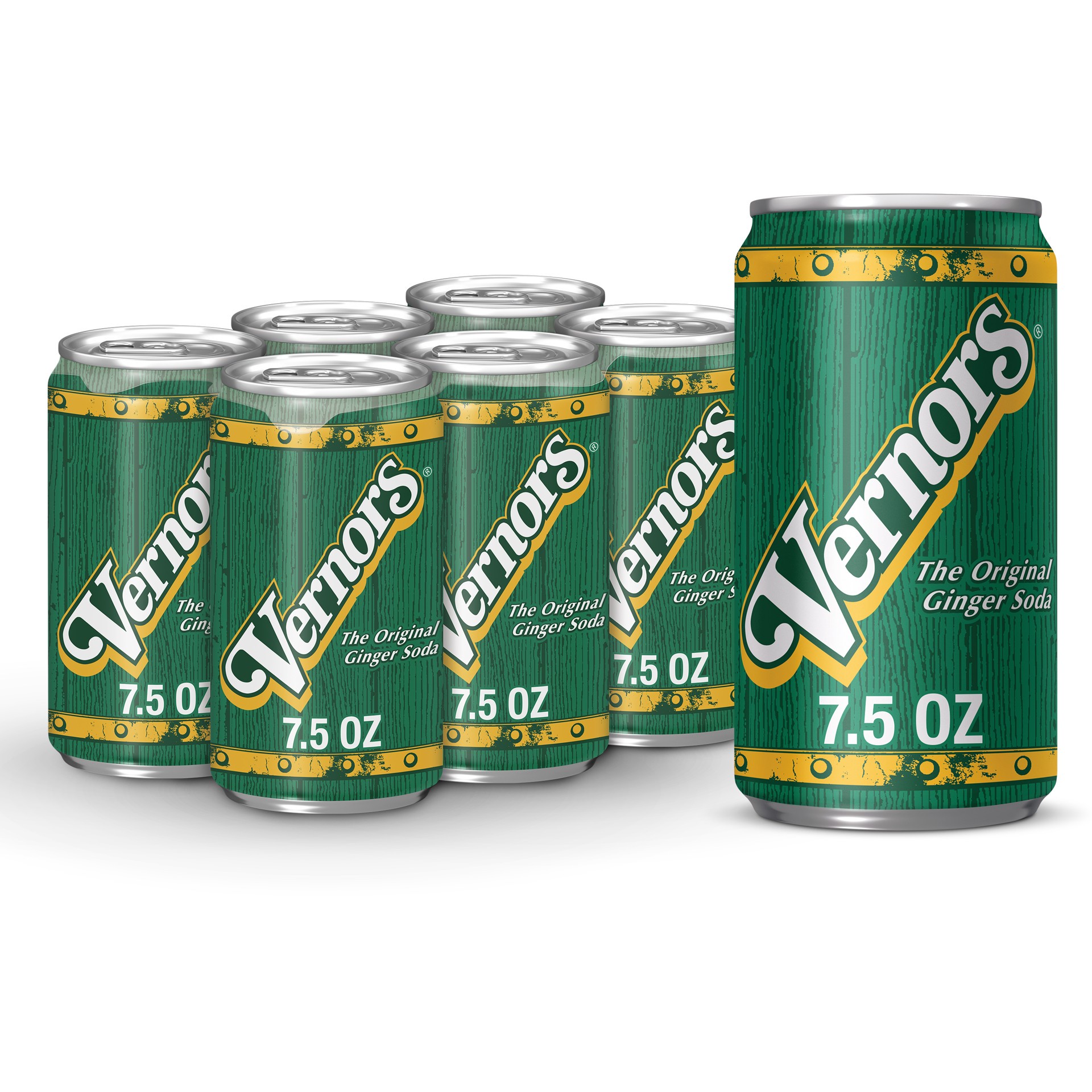 slide 1 of 5, Vernors Ginger Soda, 7.5 fl oz cans, 6 pack, 6 ct