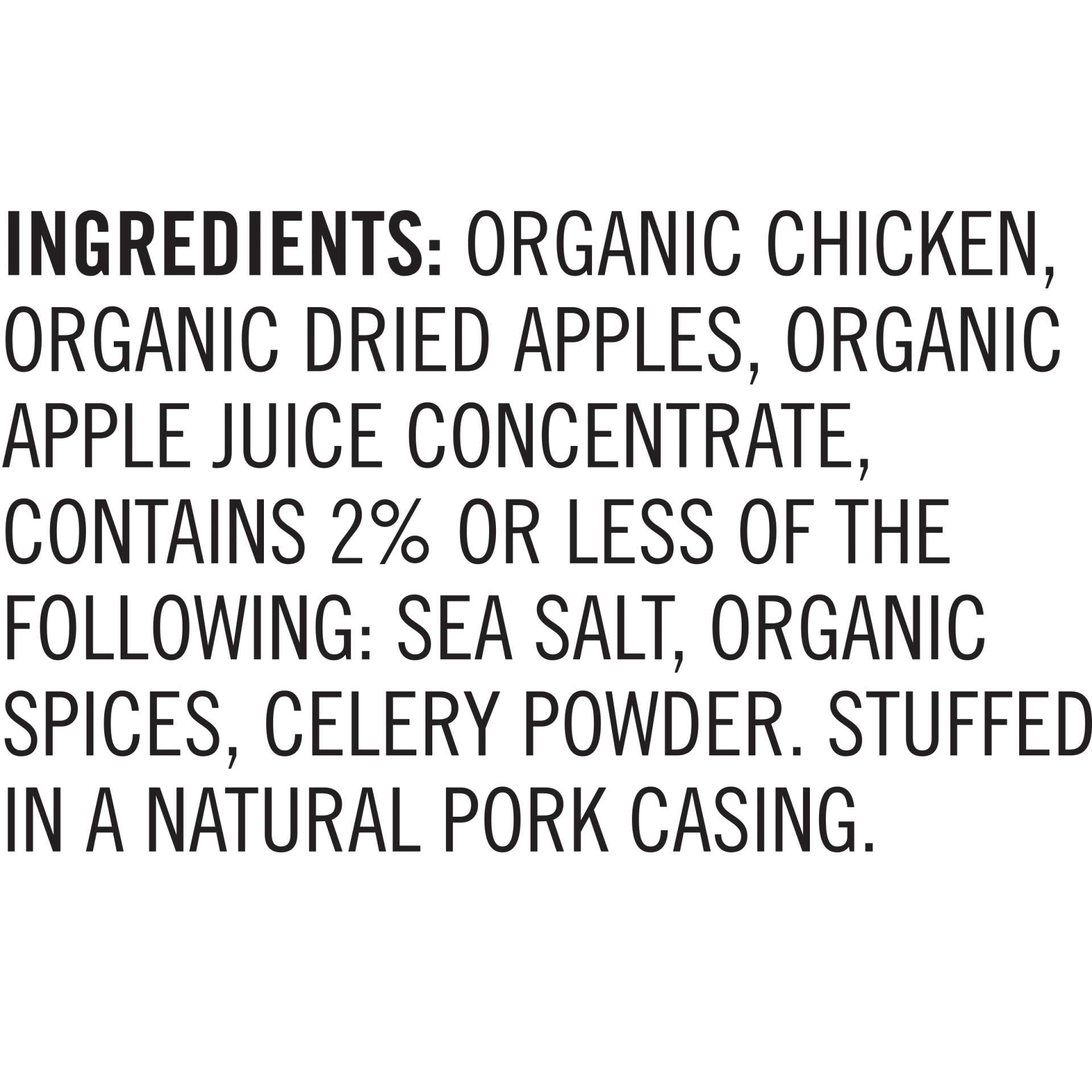 slide 2 of 2, Aidells Organic Chicken & Apple Smoked Chicken Sausage, 12 oz