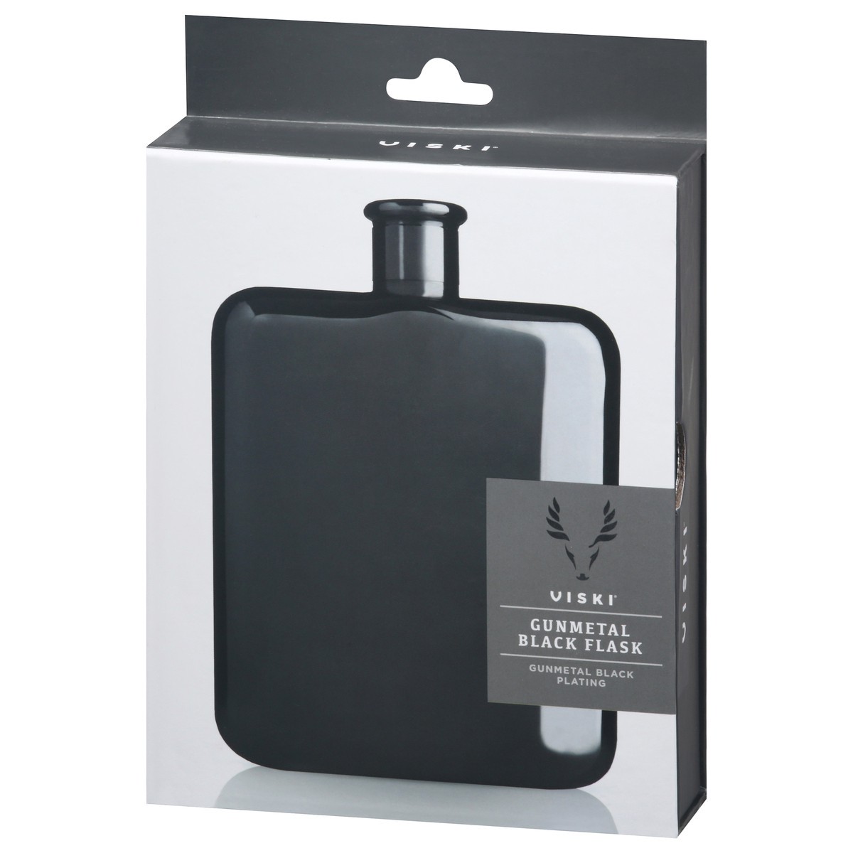 slide 3 of 9, Viski Gunmetal Black Flask 1 ea, 1 ct