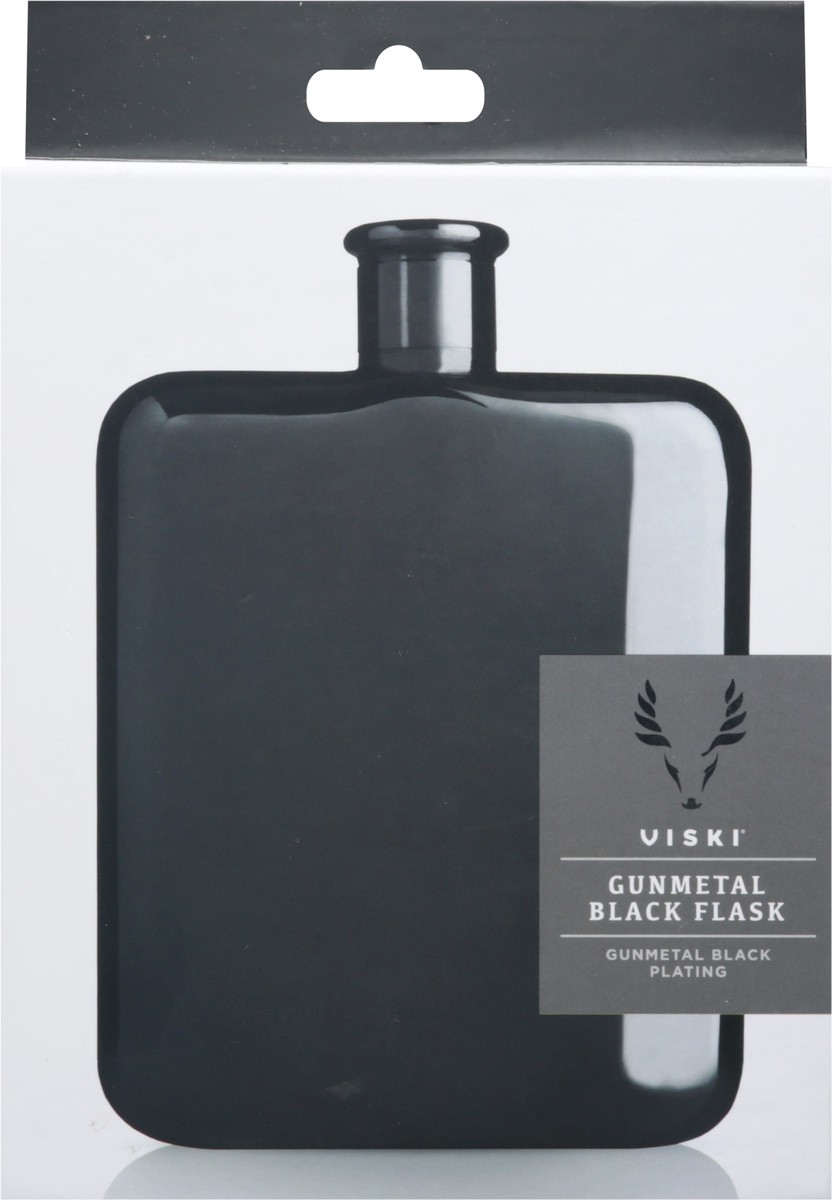 slide 5 of 9, Viski Gunmetal Black Flask 1 ea, 1 ct