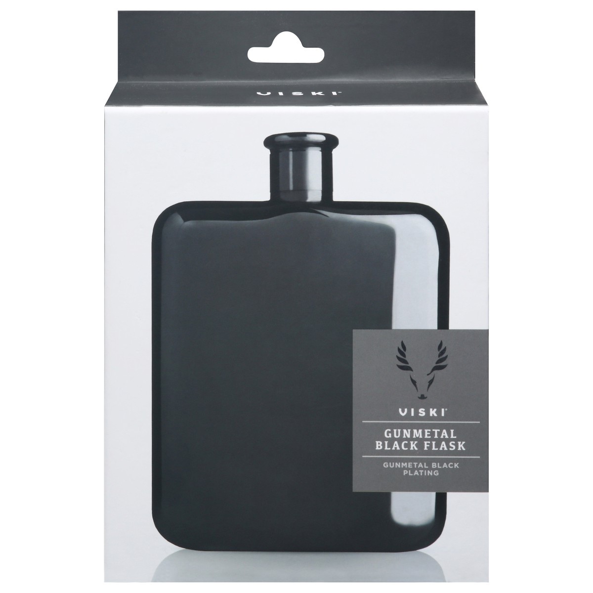 slide 1 of 9, Viski Gunmetal Black Flask 1 ea, 1 ct
