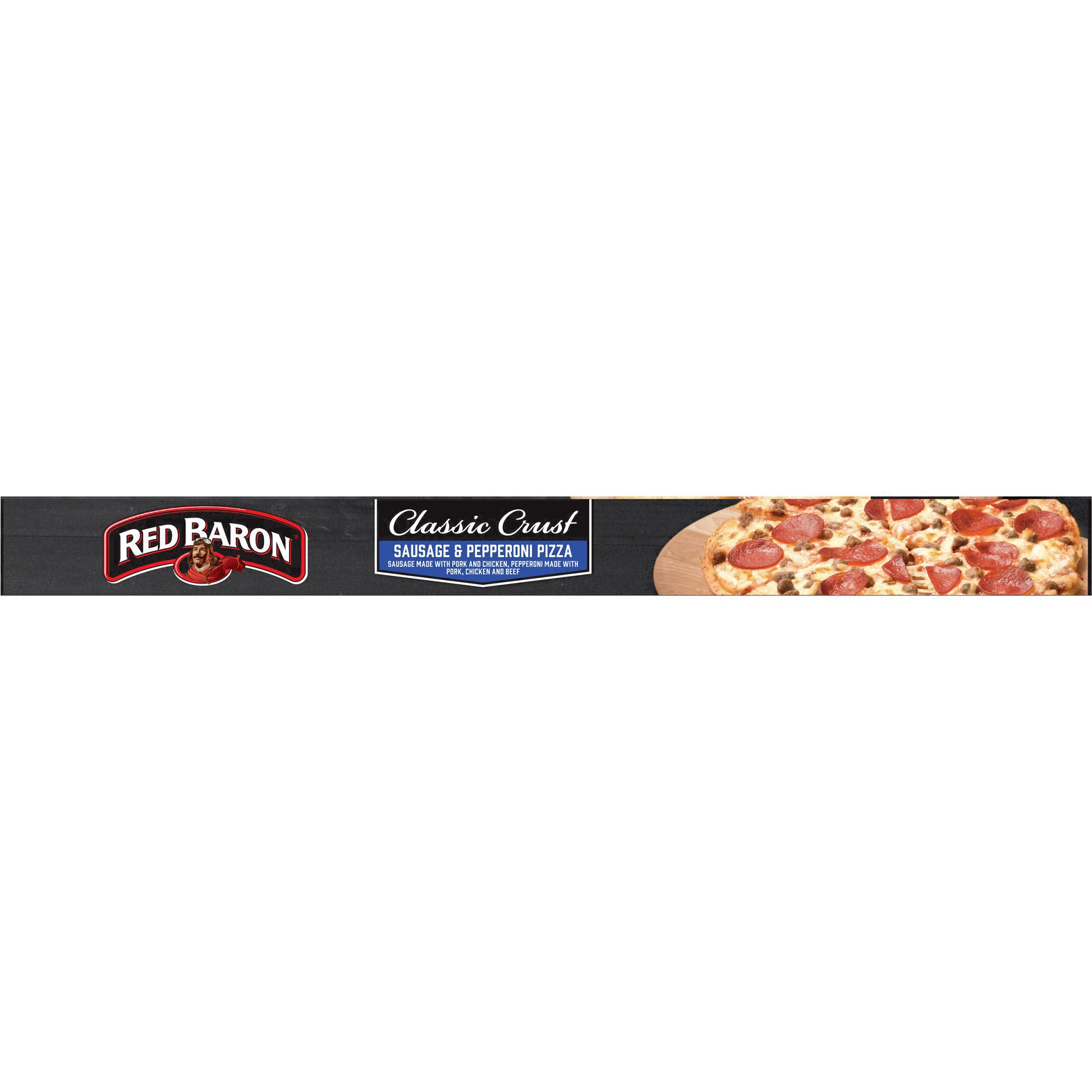 slide 31 of 49, Red Baron Frozen Pizza Classic Crust Sausage & Pepperoni, 21.95 oz
