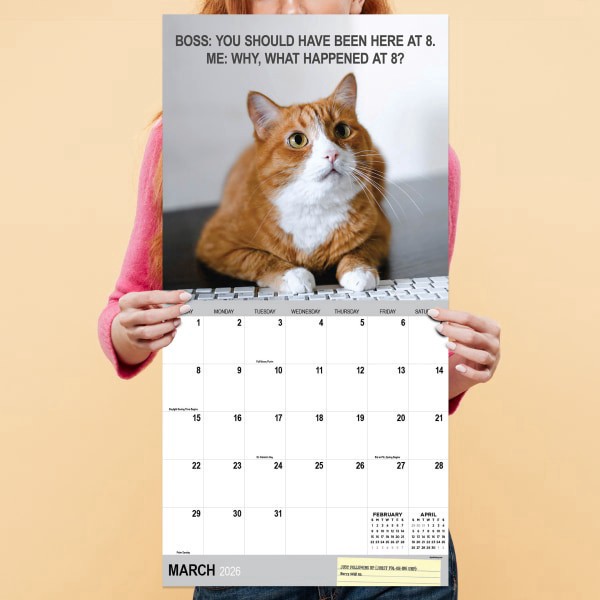 slide 2 of 5, TF Publishing 2026 TF Publishing Humor Monthly Wall Calendar, 12"" x 12"", Corporate Cats, January To December, 1 ct