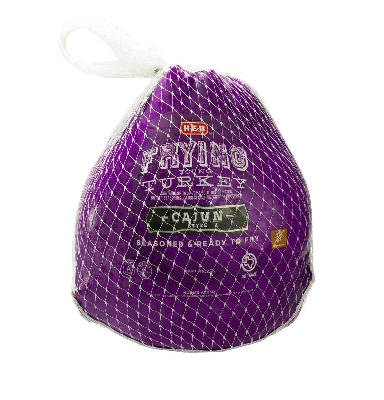 slide 1 of 1, H-E-B Frozen Cajun Seasoned Frying Whole Turkey, per lb