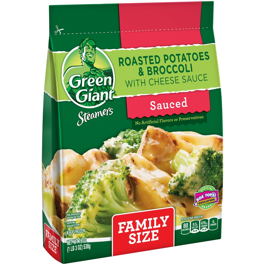 slide 1 of 1, Green Giant Steamers Roasted Potatoes & Broccoli with Cheese Sauce, 19 oz