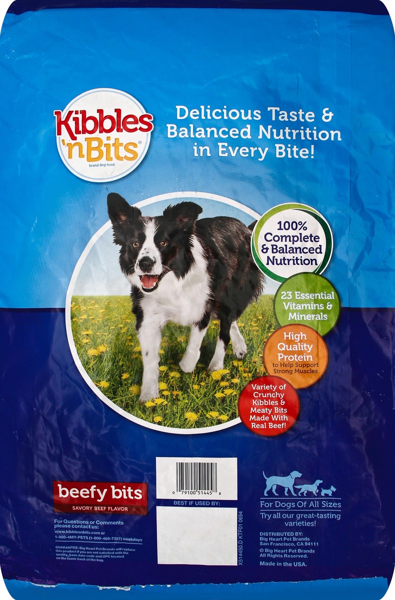 slide 6 of 7, Kibbles 'n Bits Beefy Bits Dog Food, 16-Pound, 16 lb