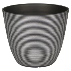 L&G Roman Ribbed Planter Grey, 15 in