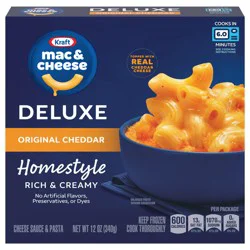 Kraft Deluxe Frozen Meal, Original Cheddar Mac & Cheese, Macaroni and Cheese Dinner, 12 oz