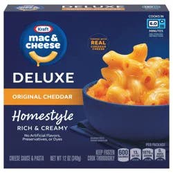 Kraft Deluxe Frozen Meal, Original Cheddar Mac & Cheese, Macaroni and Cheese Dinner, 12 oz