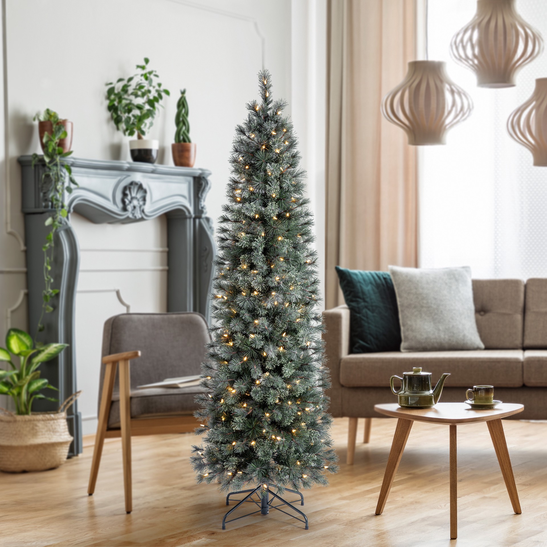 slide 6 of 7, 7ft. Pre-Lit Stella Pine Artificial Christmas Tree, Warm White Led Lights By Ashland, 7 ft