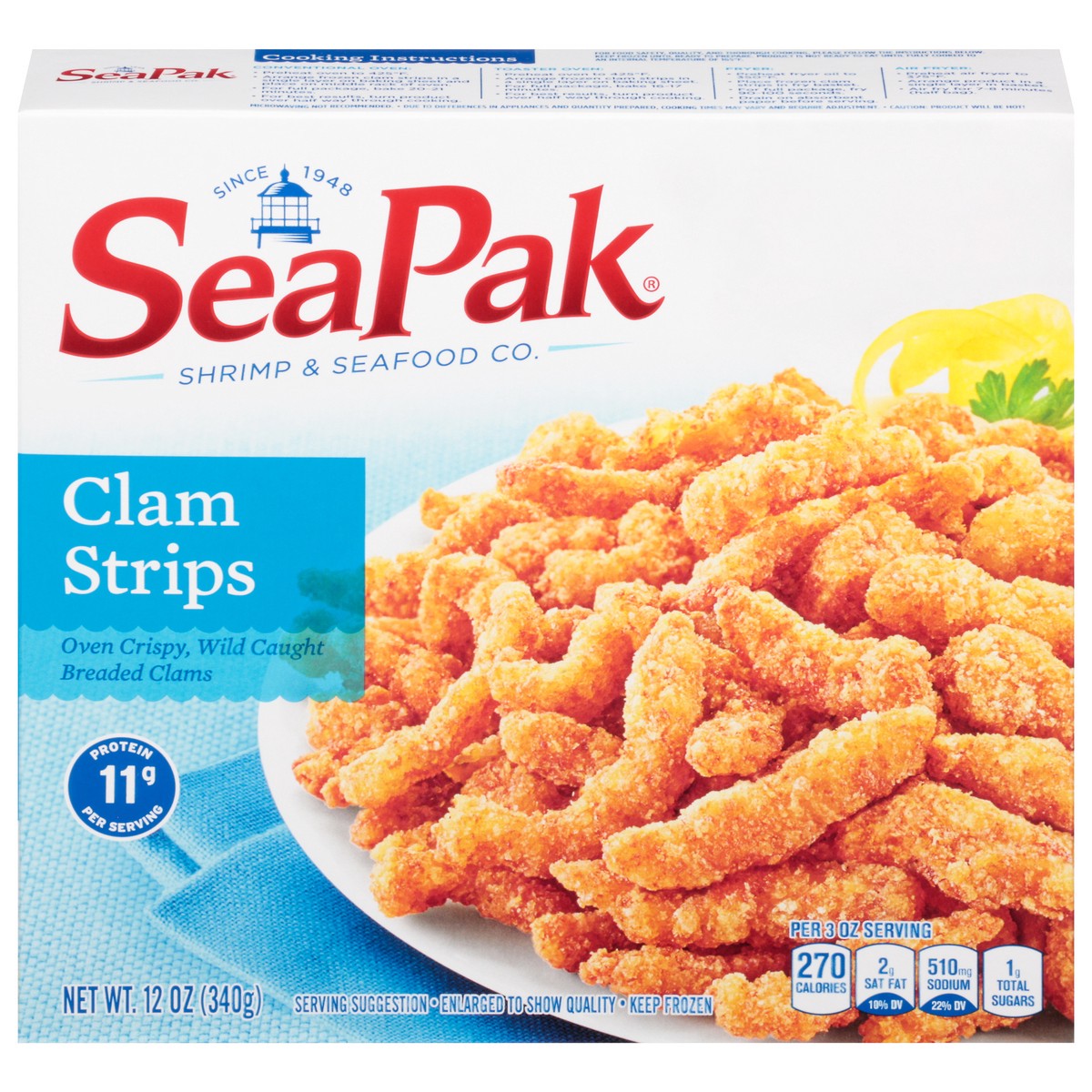 slide 1 of 9, SeaPak Clam Strips, 12 oz