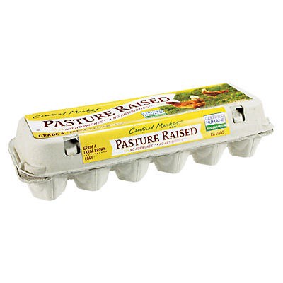 slide 1 of 1, Central Market Pasture Raised Large Brown Eggs, 12 ct