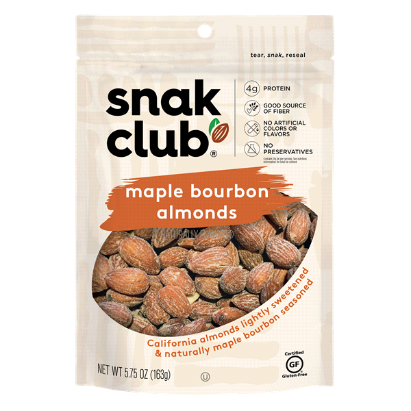 slide 1 of 1, Snak Club Almonds, Maple Bourbon, 5.75 oz