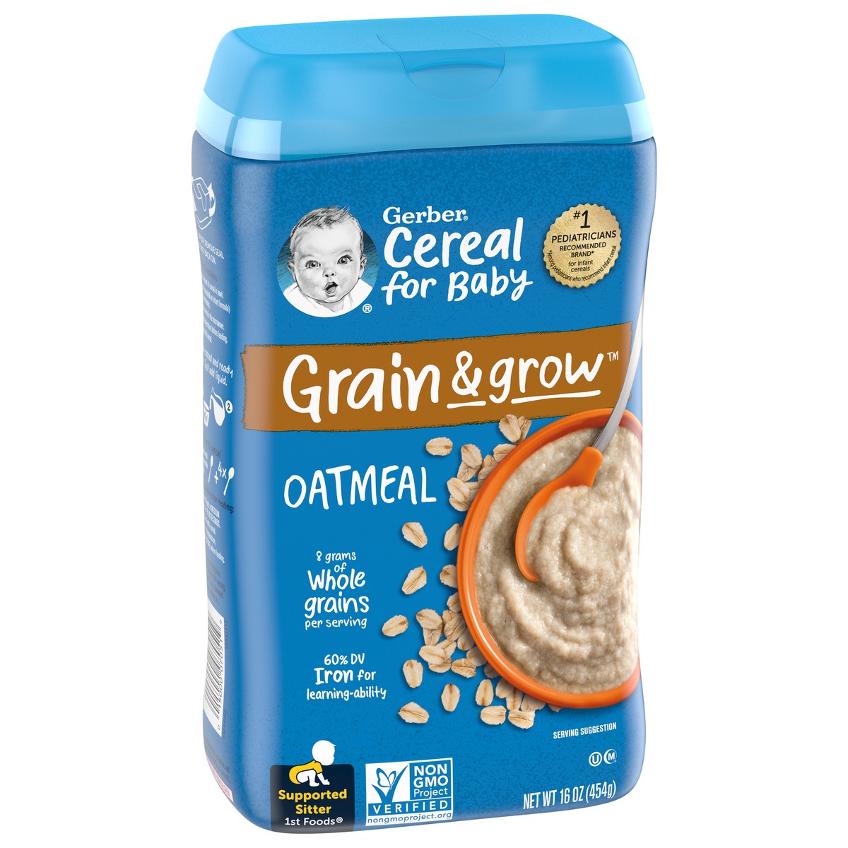 slide 5 of 9, Gerber Single Grain Oatmeal Baby Cereal, 16 oz