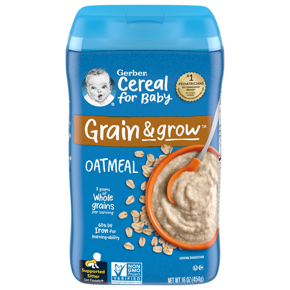 slide 1 of 9, Gerber 1st Foods Grain & Grow Oatmeal 16 oz, 16 oz