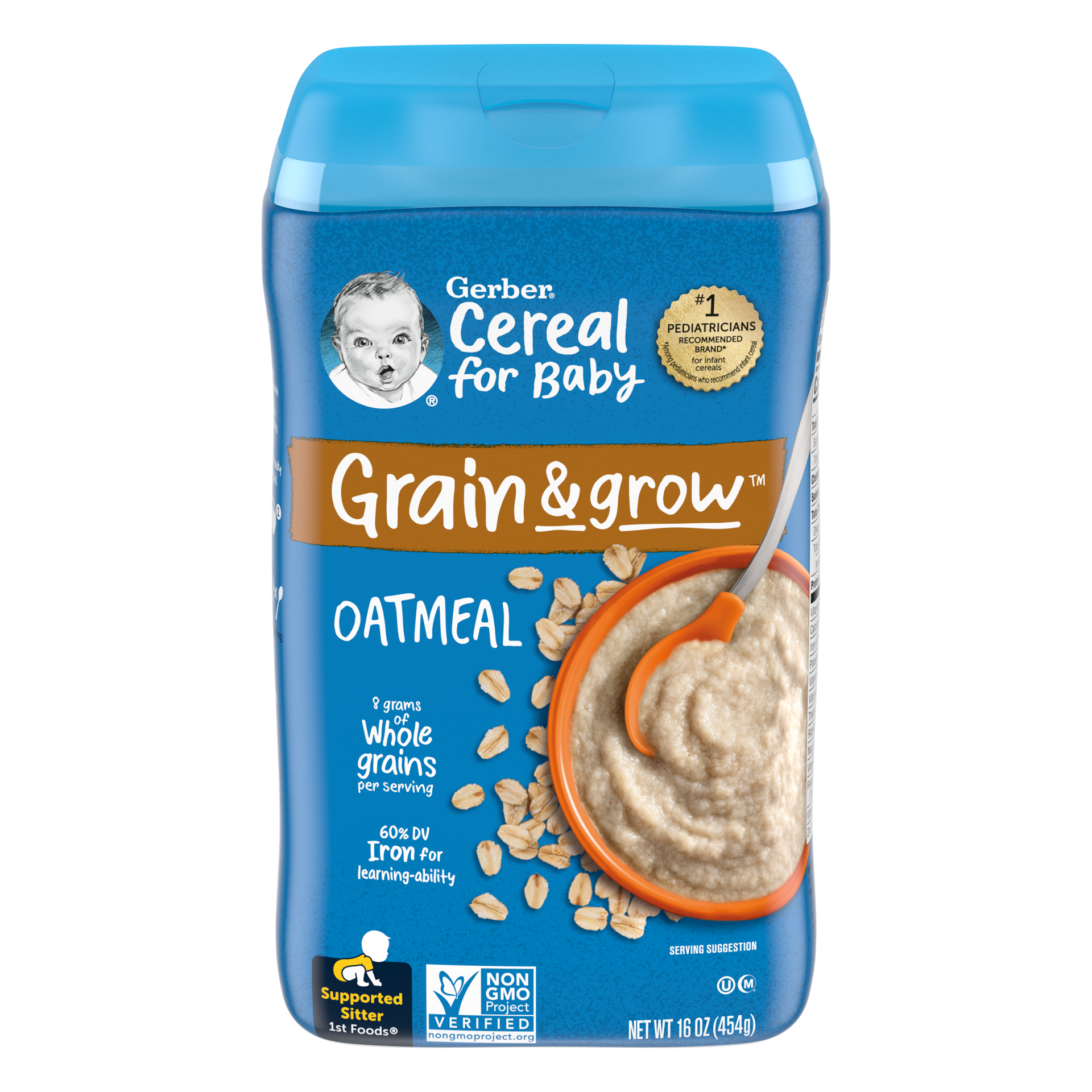 slide 1 of 9, Gerber Single Grain Oatmeal Baby Cereal, 16 oz