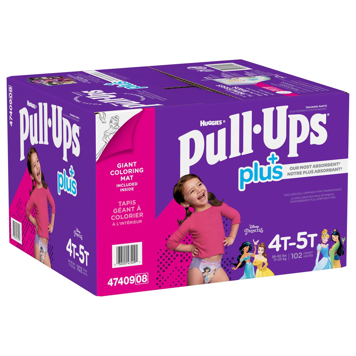 Pull-Ups Plus Girls' Potty Training Pants Size 6, 4T-5T, 102 Ct