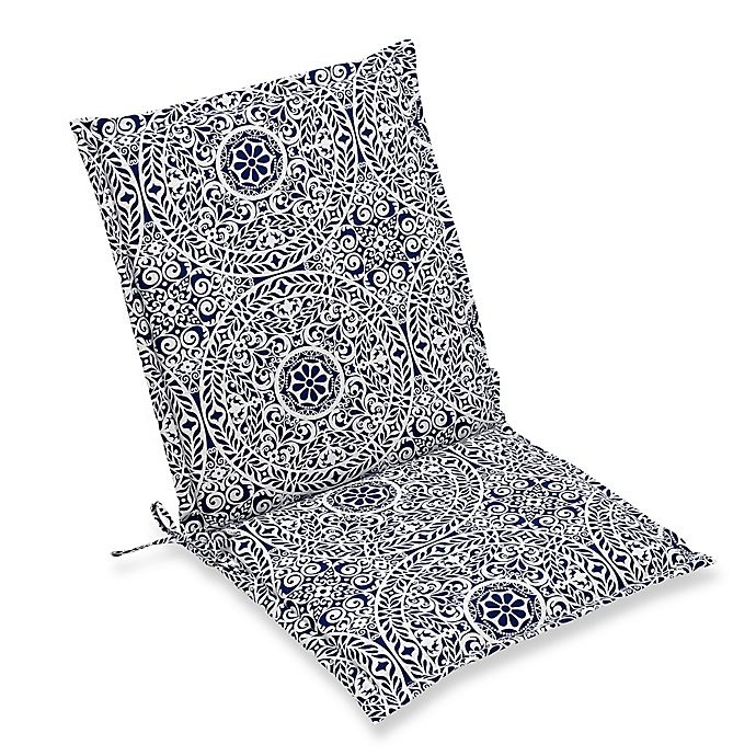 slide 1 of 1, Destination Summer Print Indoor/Outdoor Sling Chair Cushion - Indigo Tachenda, 1 ct