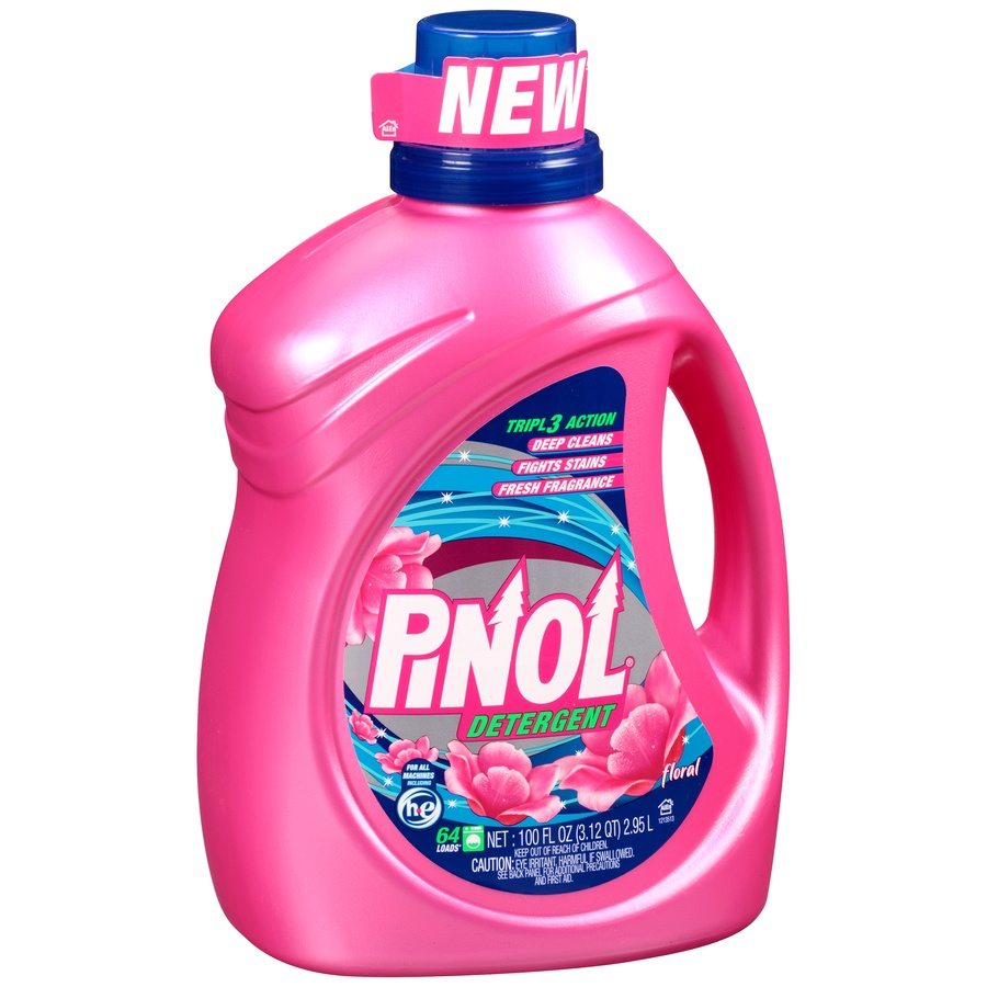 slide 2 of 7, Pinol Floral Liquid Laundry Detergent 64 Loads, 100 oz