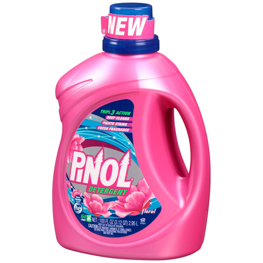 slide 3 of 7, Pinol Floral Liquid Laundry Detergent 64 Loads, 100 oz