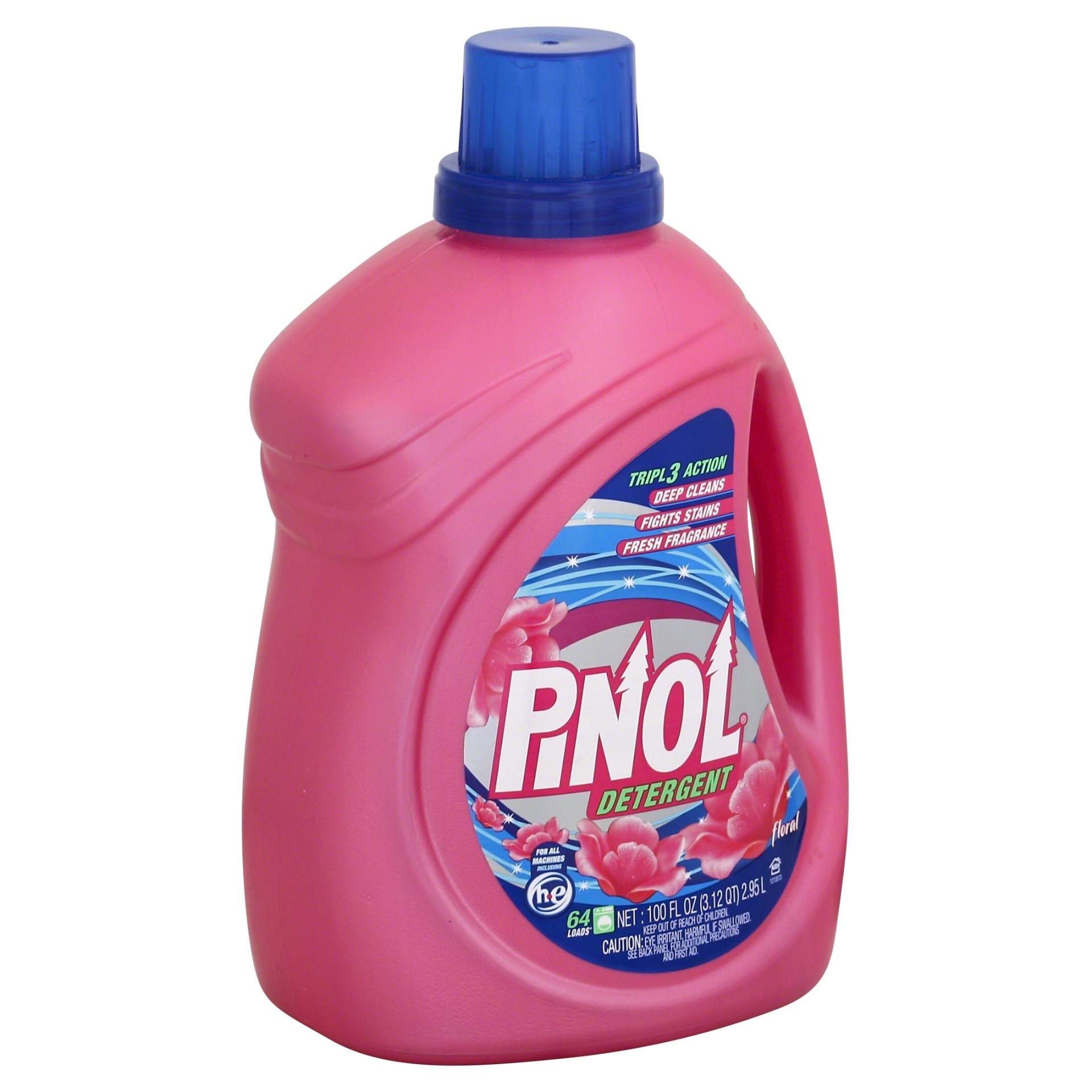 slide 1 of 7, Pinol Floral Liquid Laundry Detergent 64 Loads, 100 oz