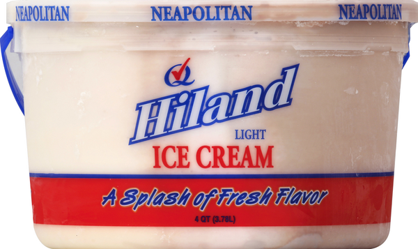 slide 1 of 1, Hiland Dairy Ice Cream Light Neapolitan Family Pak, 128 oz