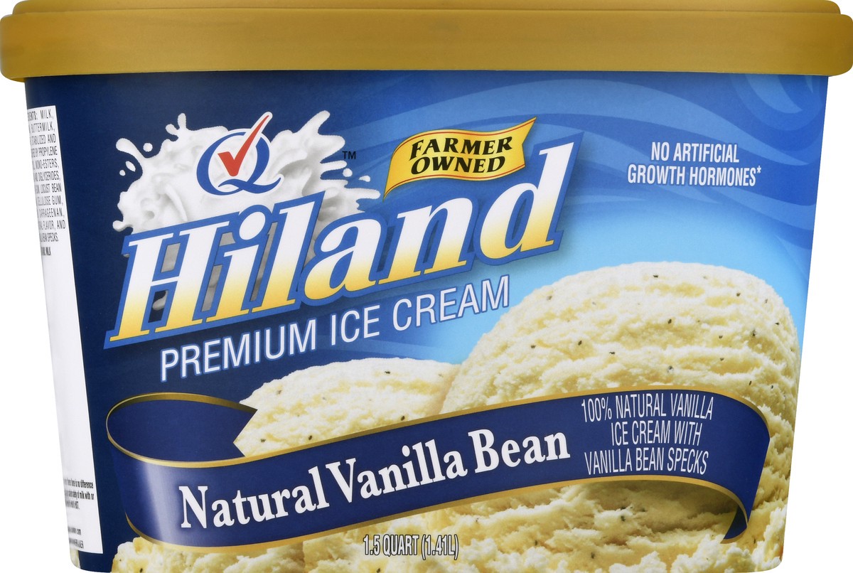 slide 1 of 9, Hiland Dairy Premium Natural Vanilla Bean Ice Cream 1.5 qt, 1.5 qt