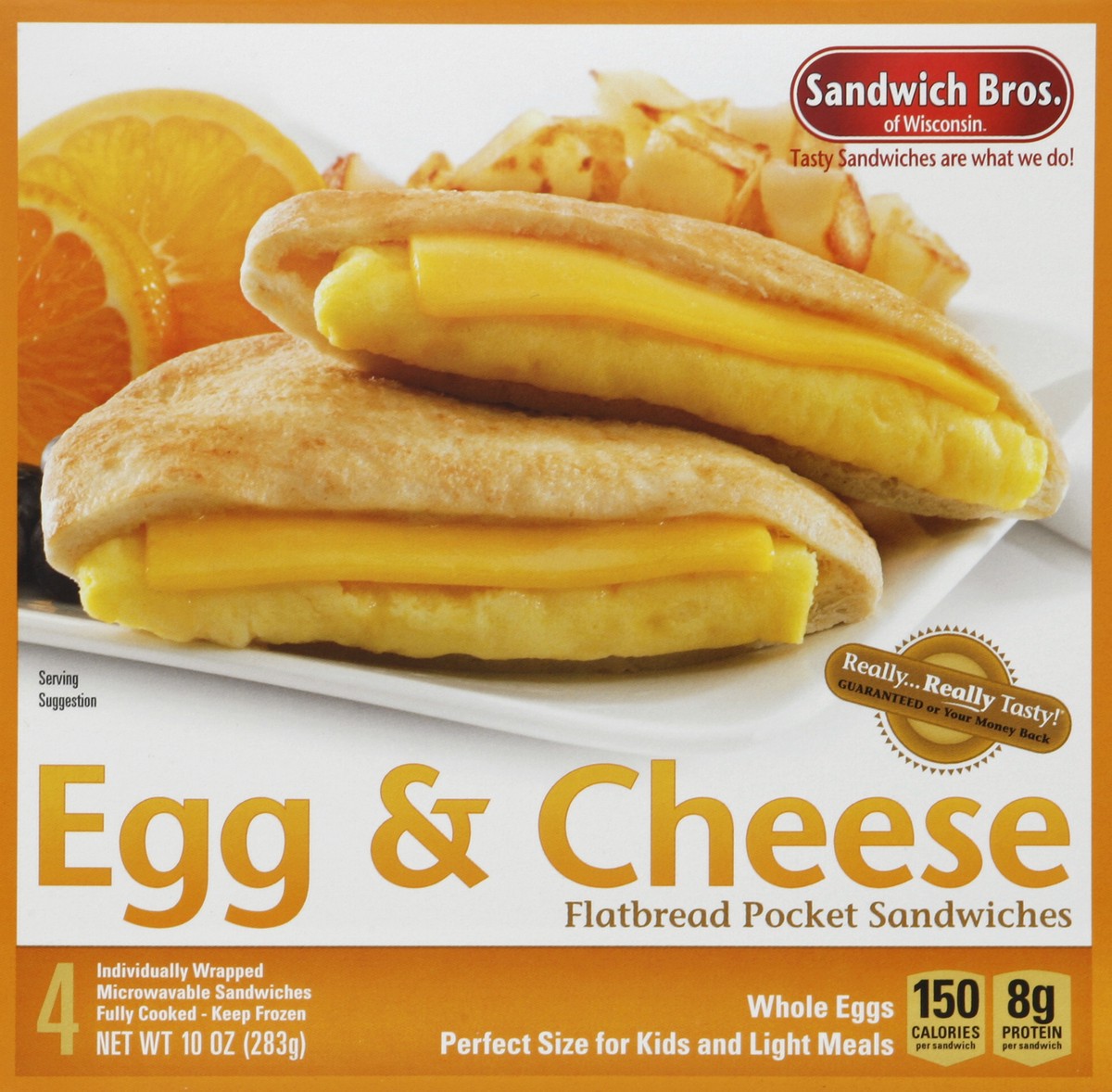 slide 2 of 4, Sandwich Bros. Egg and Cheese Flatbread Pocket Sandwiches, 10 oz, 4 Count, 10 oz