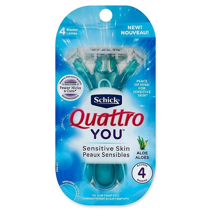 slide 1 of 2, Schick Quattro You Disposable Razors, 4 ct