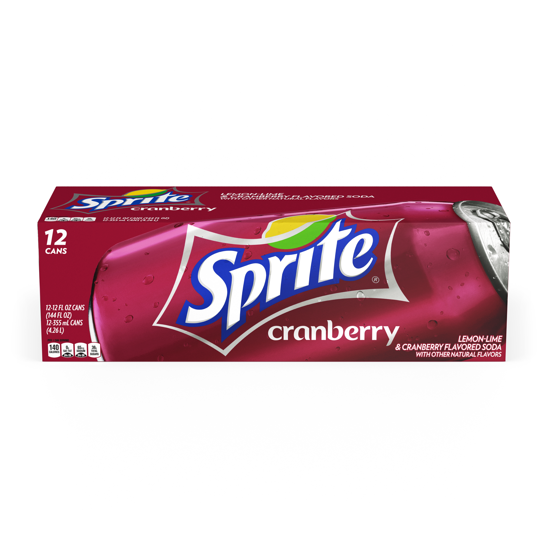 slide 1 of 4, Sprite Lemon Lime Cranberry Soda Soft Drinks, 12 fl oz, 12 Pack, 144 fl oz