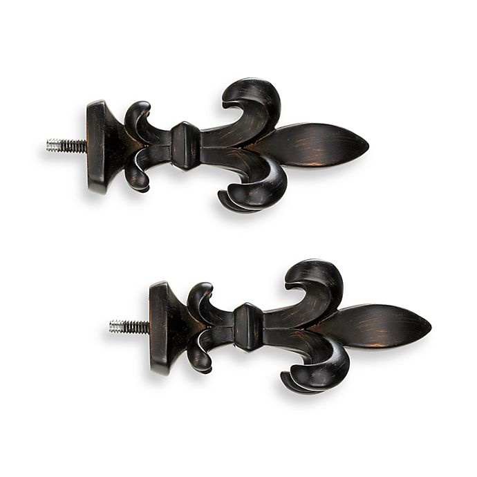 slide 1 of 1, Cambria Complete Oil Rubbed Bronze Fleur Finials, 2 ct