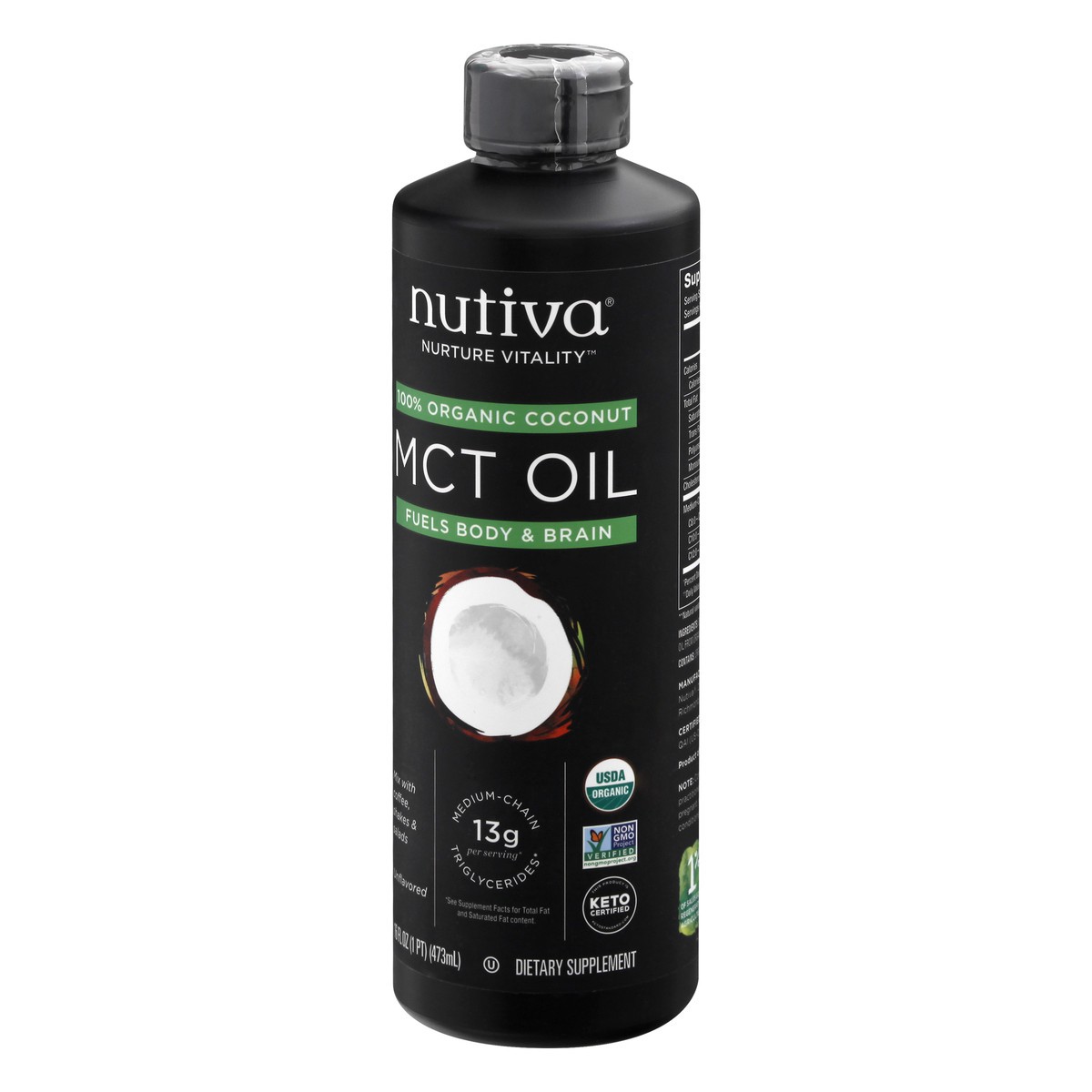 slide 2 of 8, Nutiva Nurture Vitality 100% Organic Coconut MCT Oil 16 oz, 16 oz