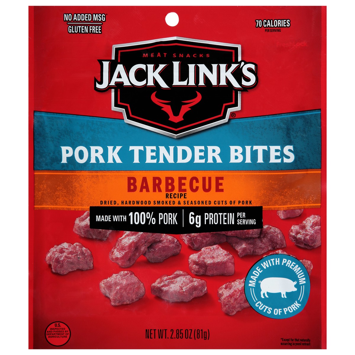 slide 1 of 9, Jack Link's Barbecue Recipe Pork Tender Bites 2.85 oz, 2.85 oz