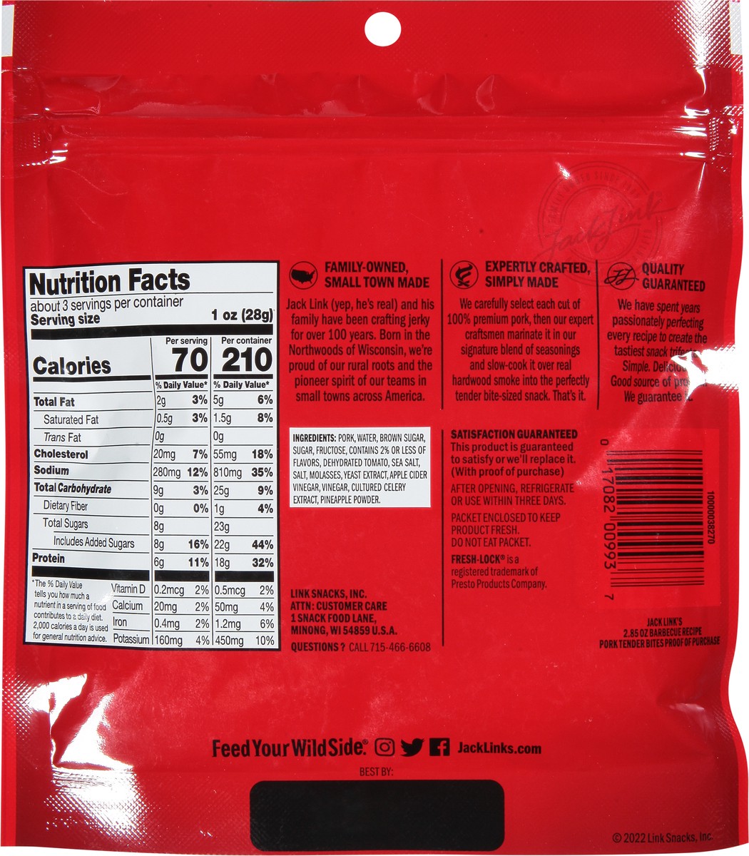 slide 4 of 9, Jack Link's Barbecue Pork Tender Bites- 2.85 oz, 4.5 oz