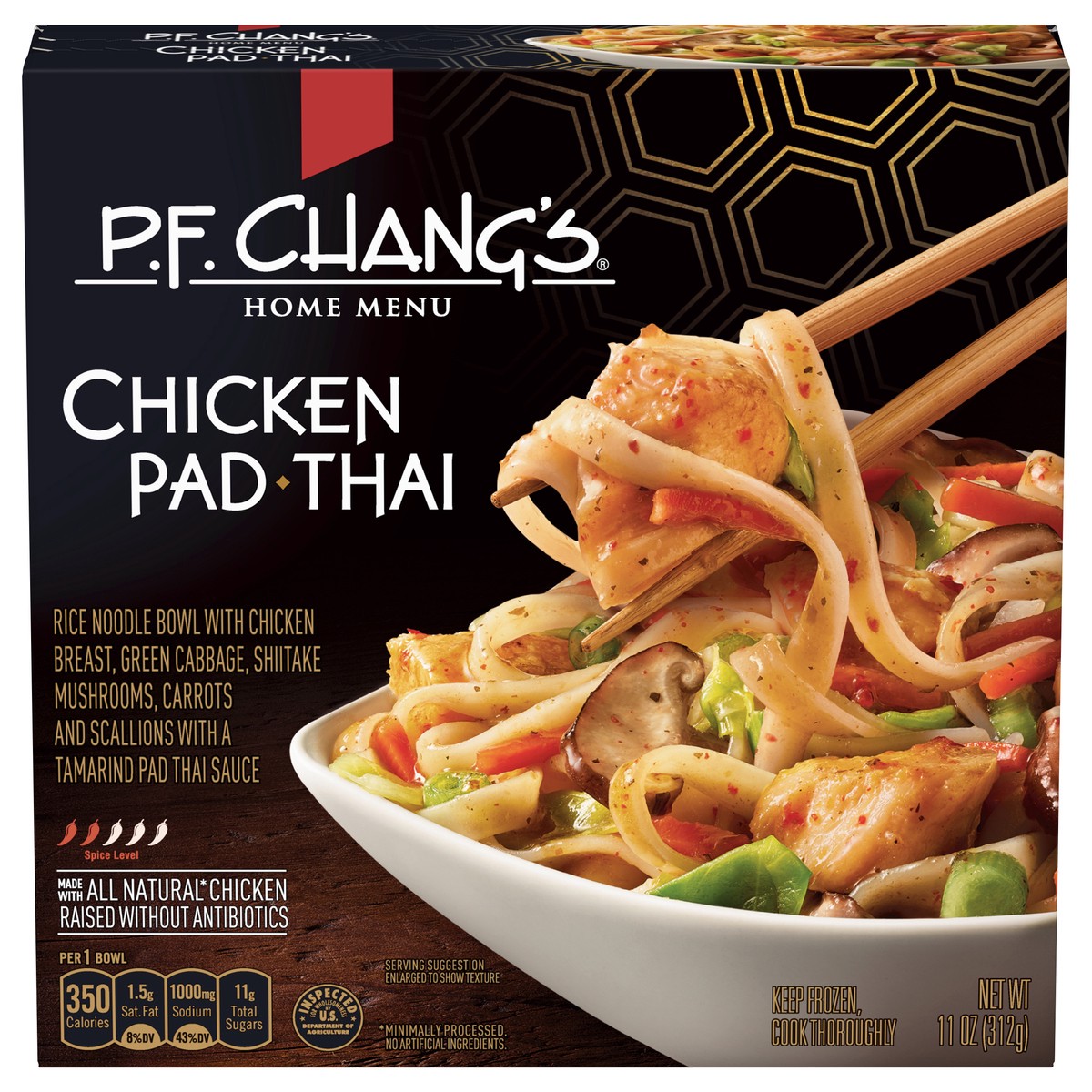 slide 1 of 9, P.F. Chang's Frozen Chicken Pad Thai Bowl - 11oz, 11 oz