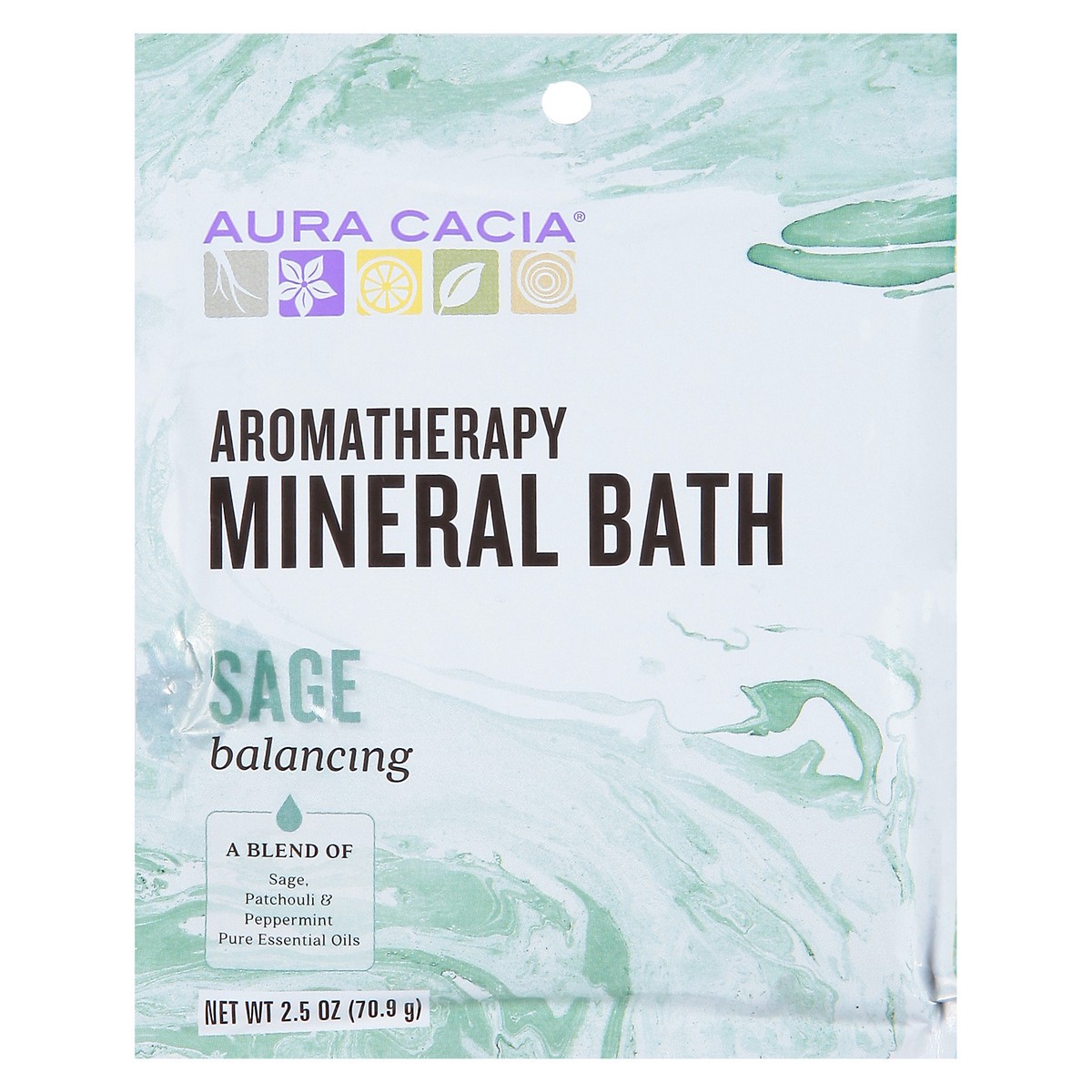 slide 1 of 9, Aura Cacia Balancing Sage Purify Mineral Bath, 2.5 oz