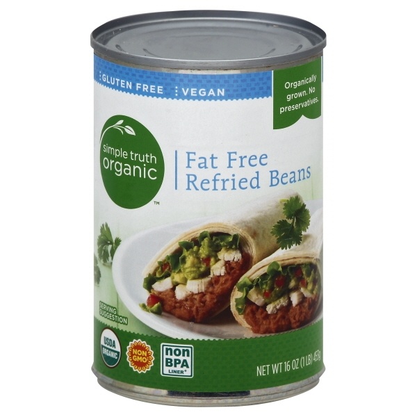 slide 1 of 1, Simple Truth Organic Fat Free Refried Beans, 16 oz