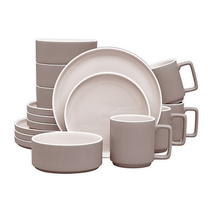 slide 1 of 2, Noritake ColorTrio Stax Dinnerware Set - Clay, 16 ct