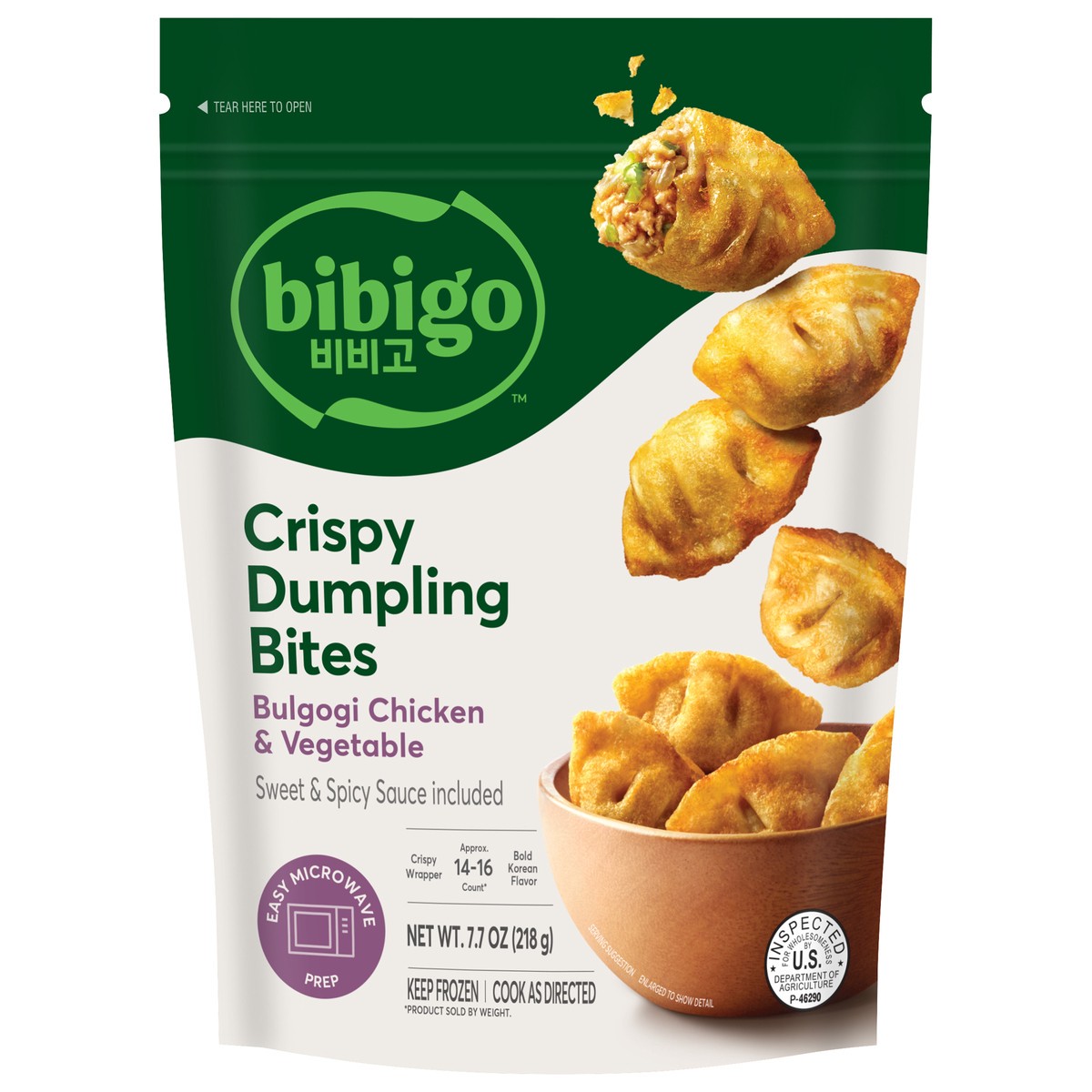 slide 1 of 7, Bibigo Bulgogi Chicken & Vegetable Crispy Dumpling Bites, 7.7 oz