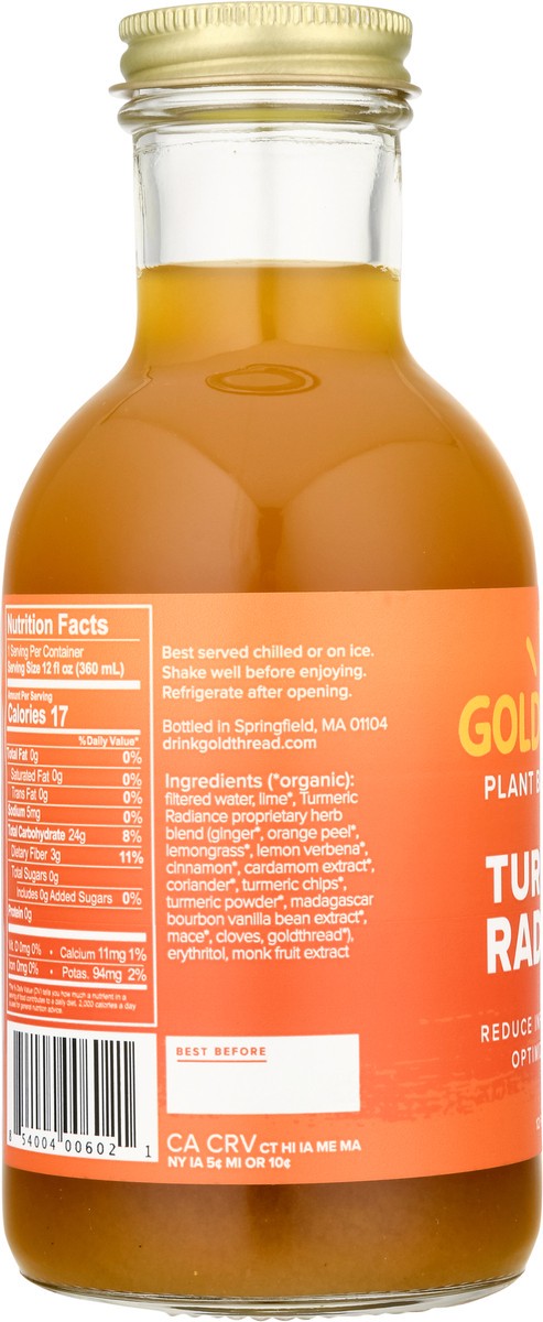 slide 5 of 9, Goldthread Plant Based Turmeric Radiance Tonics 12 fl oz, 12 fl oz