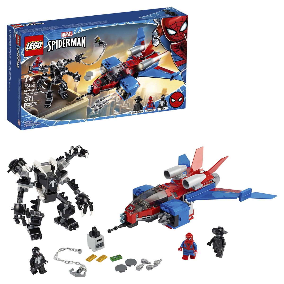 slide 1 of 7, LEGO Marvel Spider-Man Spider-Jet vs Venom Mech 76150 , 1 ct