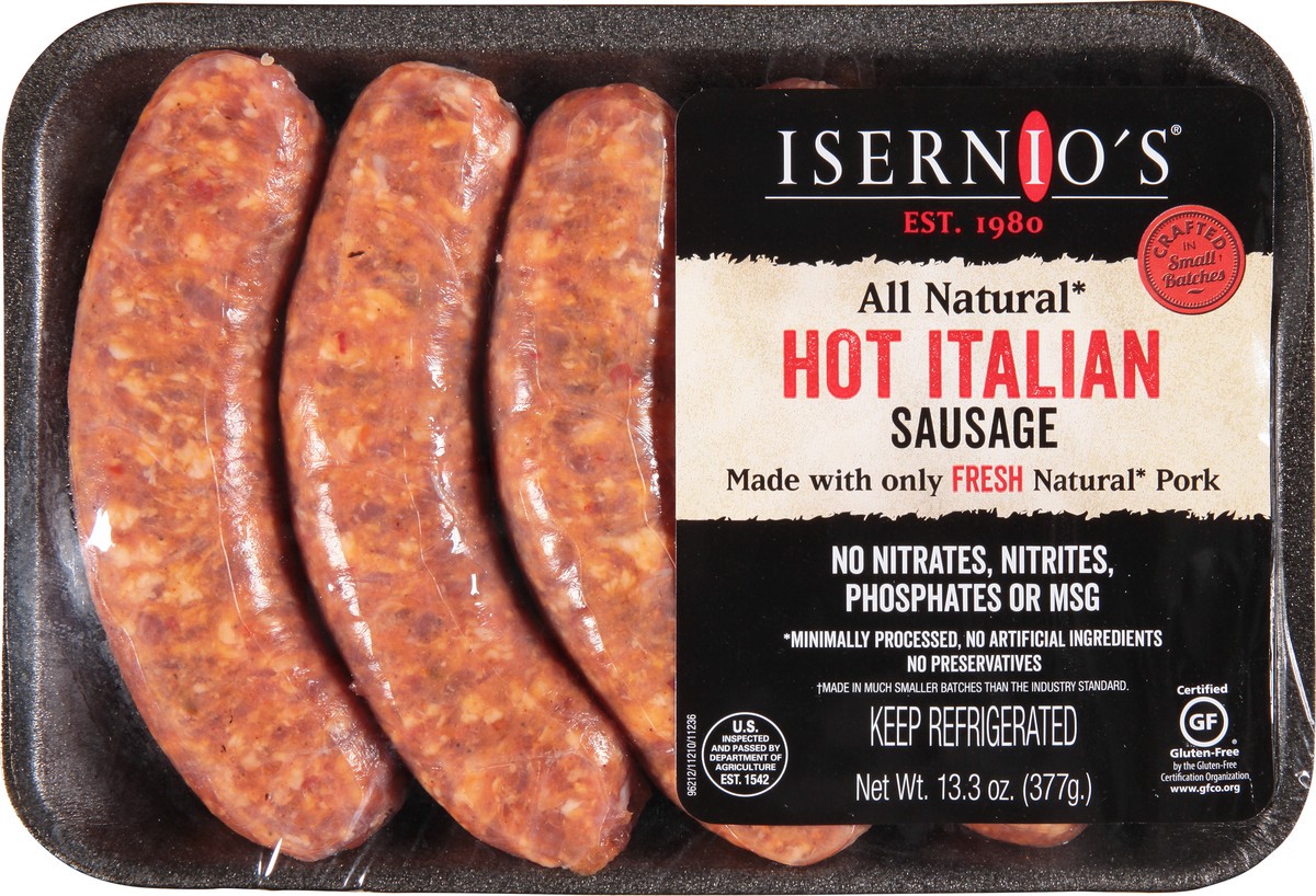 slide 4 of 14, Isernio's Hot Italian Sausage 13.3 oz, 13.3 oz