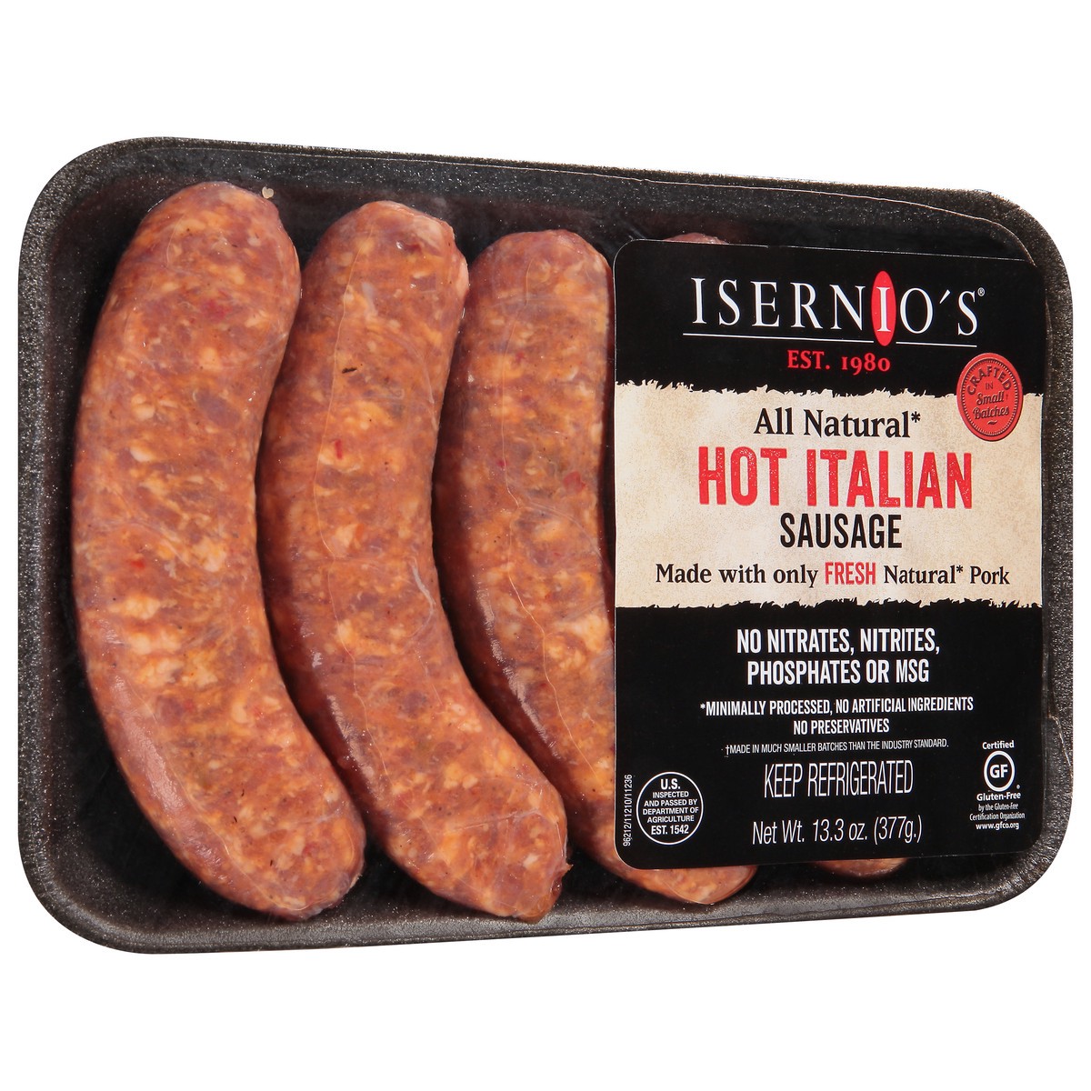 slide 7 of 14, Isernio's Hot Italian Sausage 13.3 oz, 13.3 oz