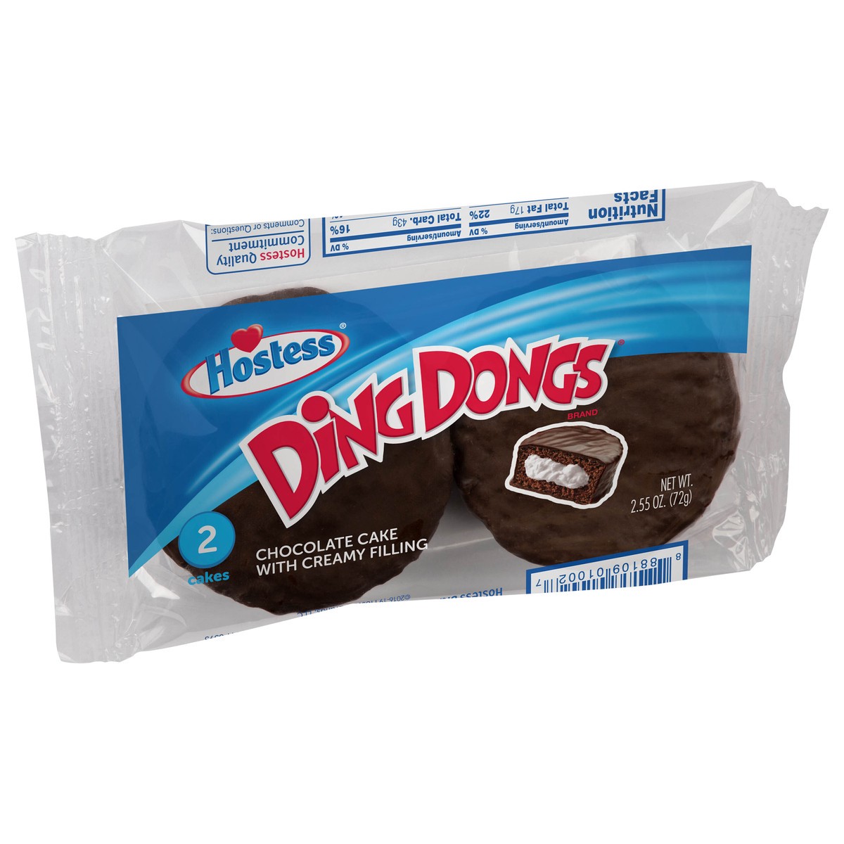 slide 6 of 9, HOSTESS Chocolate DING DONGS Single Serve, 2 Count, 2.55 oz, 2.55 oz