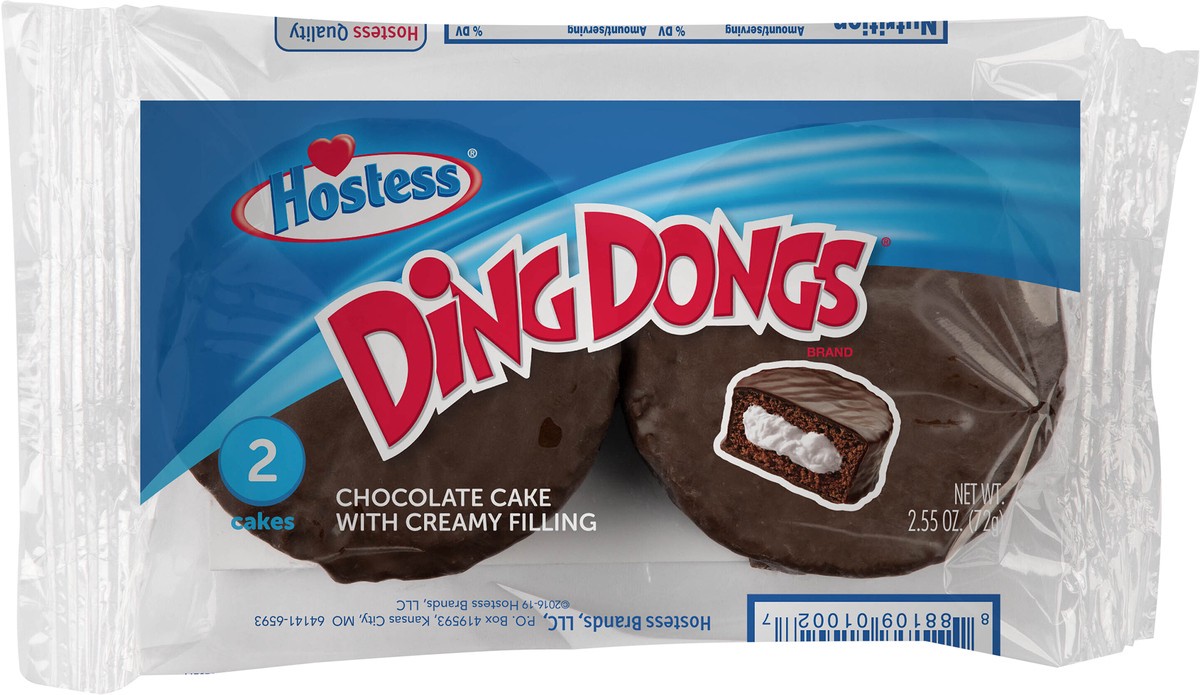 slide 8 of 9, HOSTESS Chocolate DING DONGS Single Serve, 2 Count, 2.55 oz, 2.55 oz