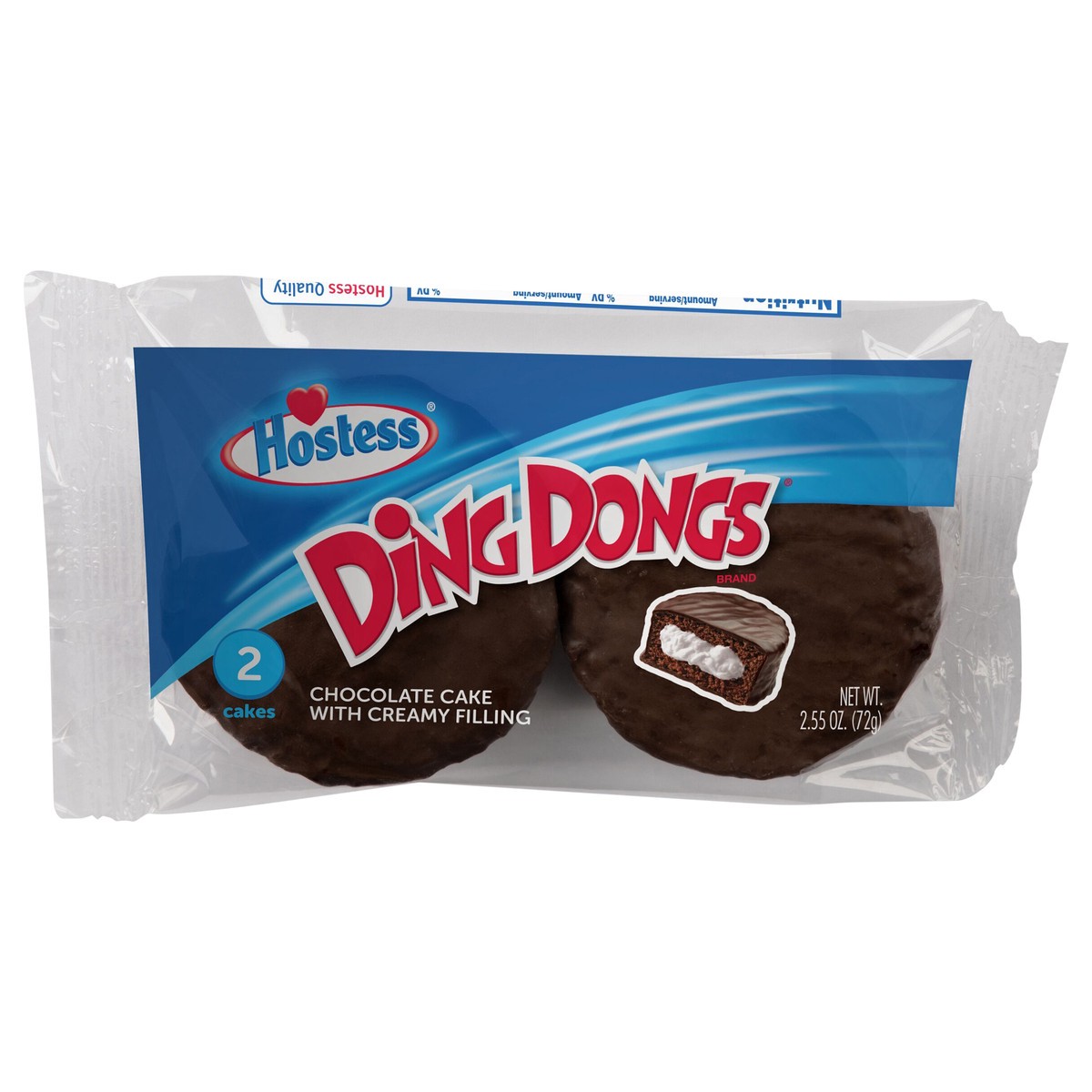 slide 1 of 9, Ding Dong HOSTESS Chocolate DING DONGS Single Serve, 2 Count, 2.55 oz, 2.55 oz